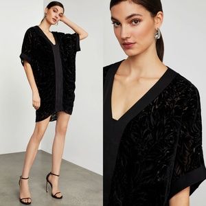 BCBGMAXAZRIA Sheer Woven Dolman Sleeve Shift Dress